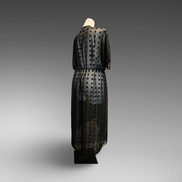 Sheer Black Polka Dot Kimono OS Plus Goth Burlesque Pinup Whimsygoth Coverup✰✰✰✰ - Picture 4 of 4